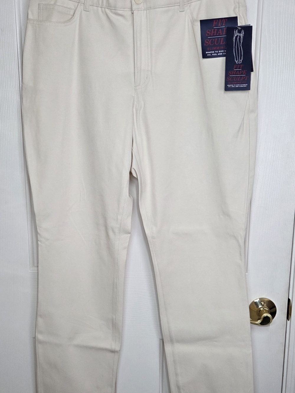 Chaps Women's Straight Leg Jeans in Creamy White - Picture 3 of 16
